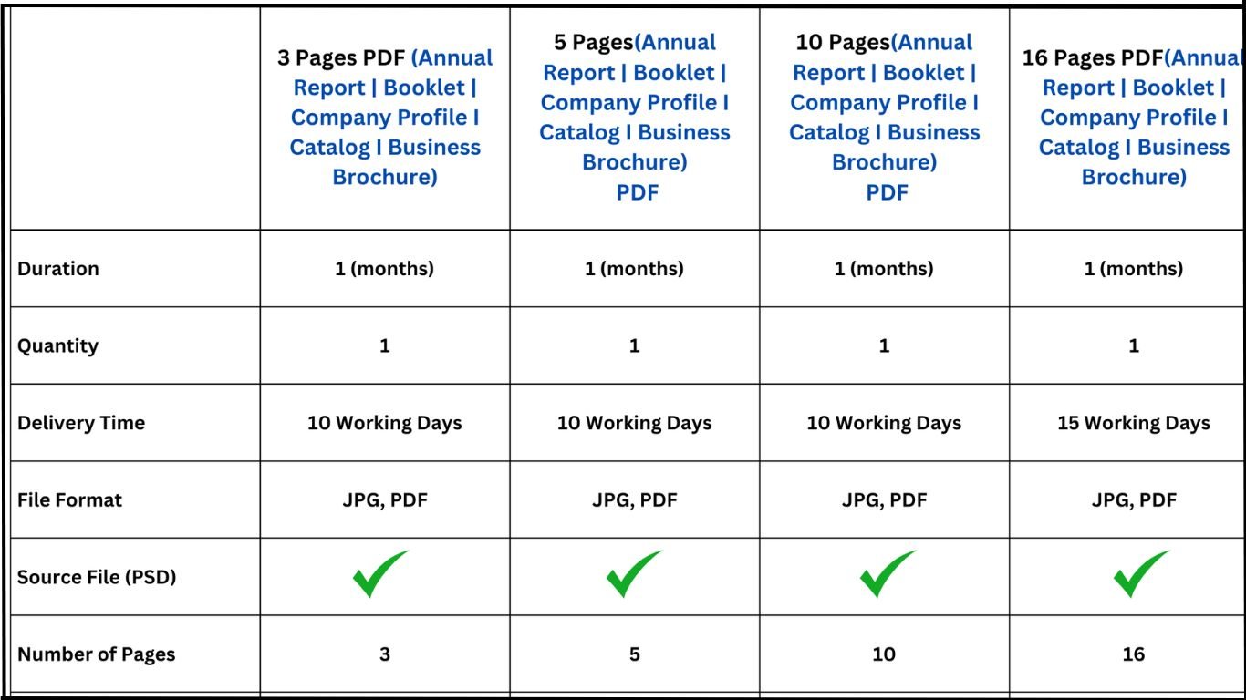 business brochure page